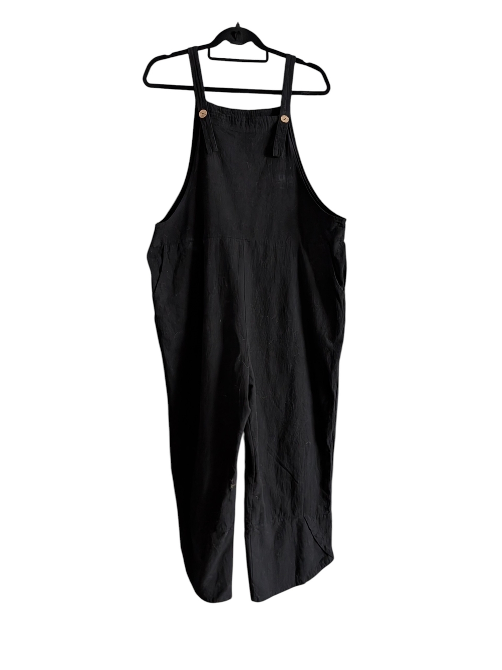 Black Casual Cotton Overalls